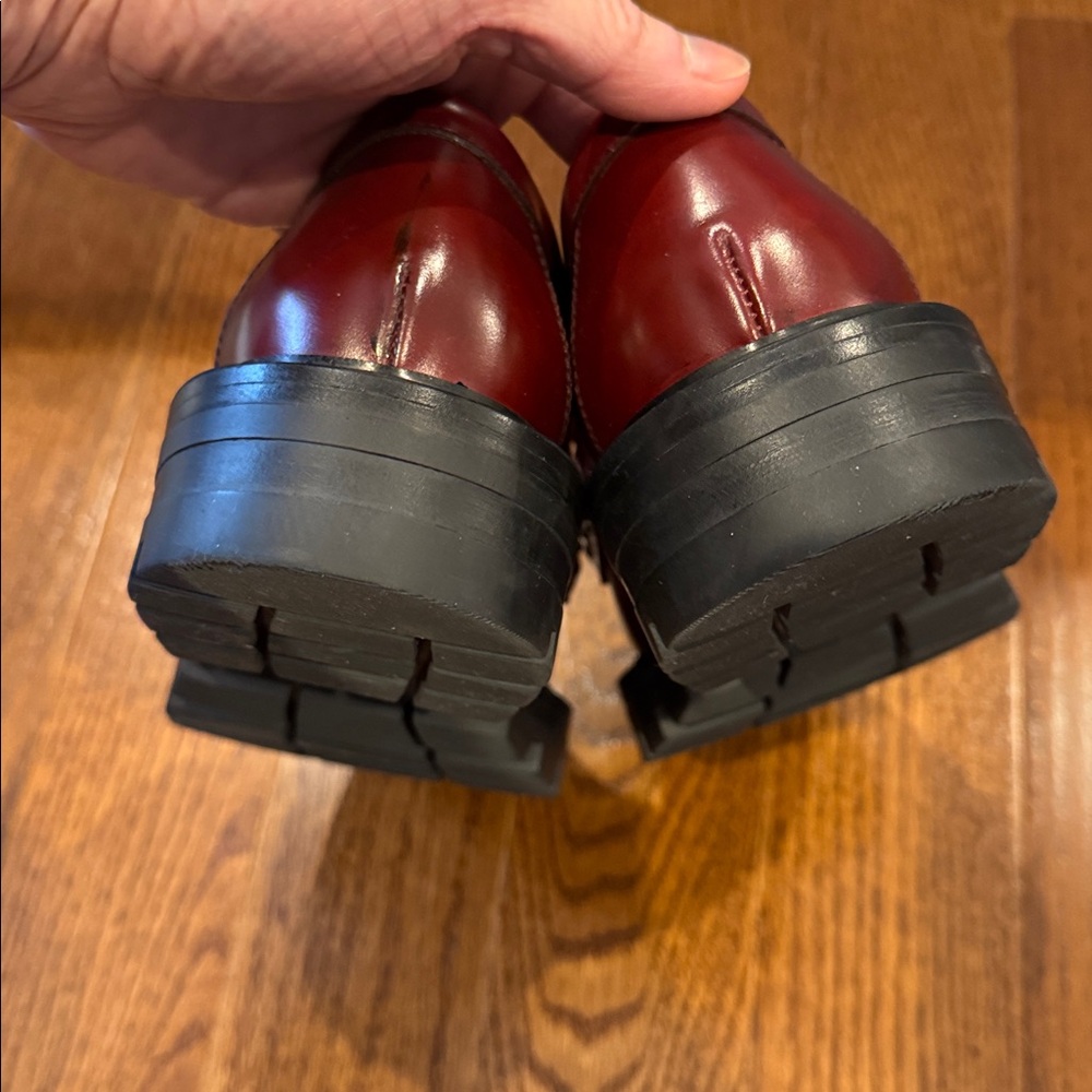 Santoni Woman’s Red Penny Loafers - Picture 7 of 17